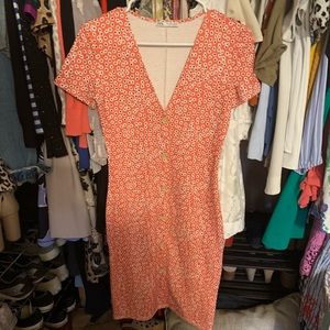 Red floral Zara bodycon dress